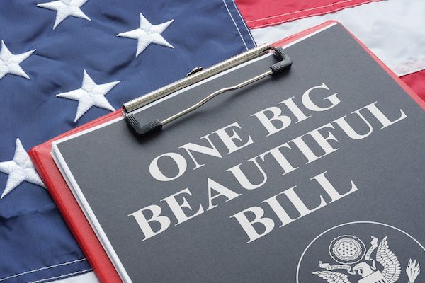 One Big Beautiful Bill Act is shown using a text and US flag